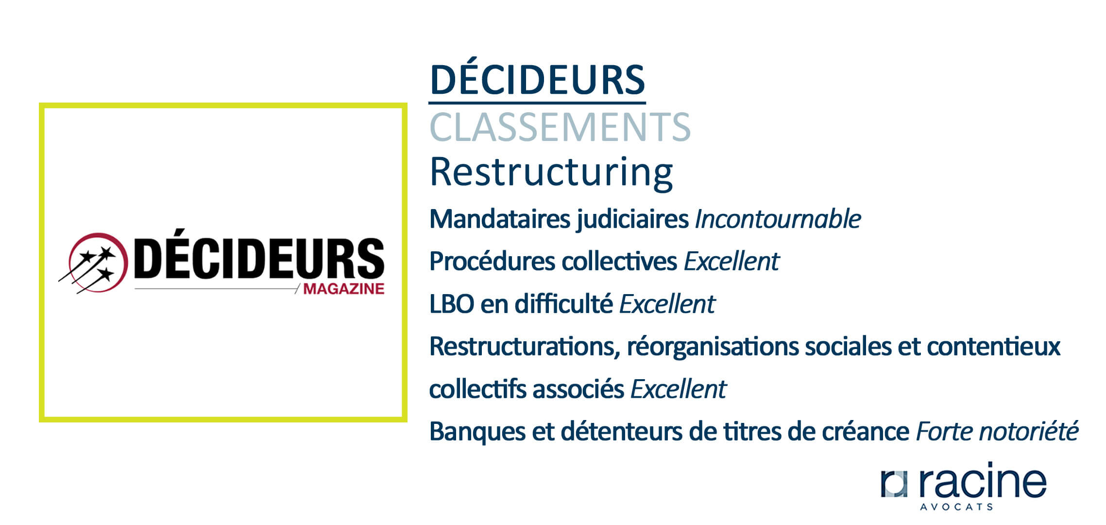 Décideurs Classement Restructuring